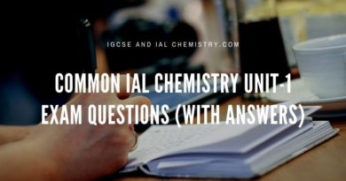 Common IAL Chemistry Unit-1 Exam Questions (With Answers) Common IAL Chemistry Unit-1 exam questions with answers