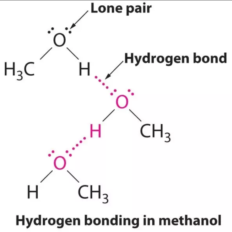 methanol forming hydrogen bonding with itself