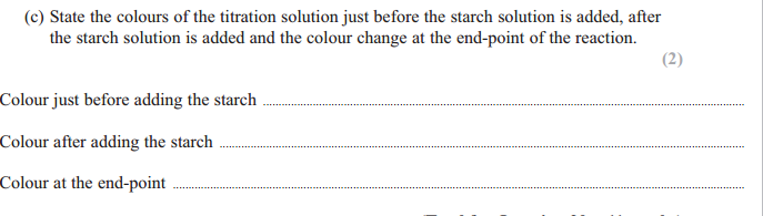 iodine starch question in ial unit 2 chemistry