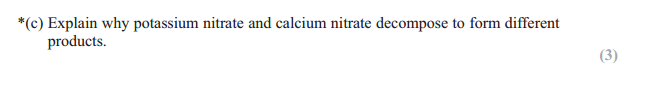 ial chemistry unit 2 decompostion of group 1 and 2 nitrates questions
